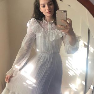 Vintage 70’s Romantic Victorian Lace Maxi Dress